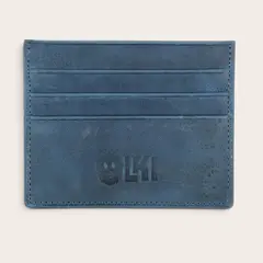 OLKI - Billetera Tarjetero de Cuero Rapel - Azul
