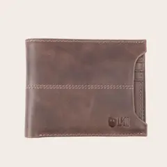OLKI - Billetera de Cuero con Tarjetero Removible Ancoa - Café Oscuro