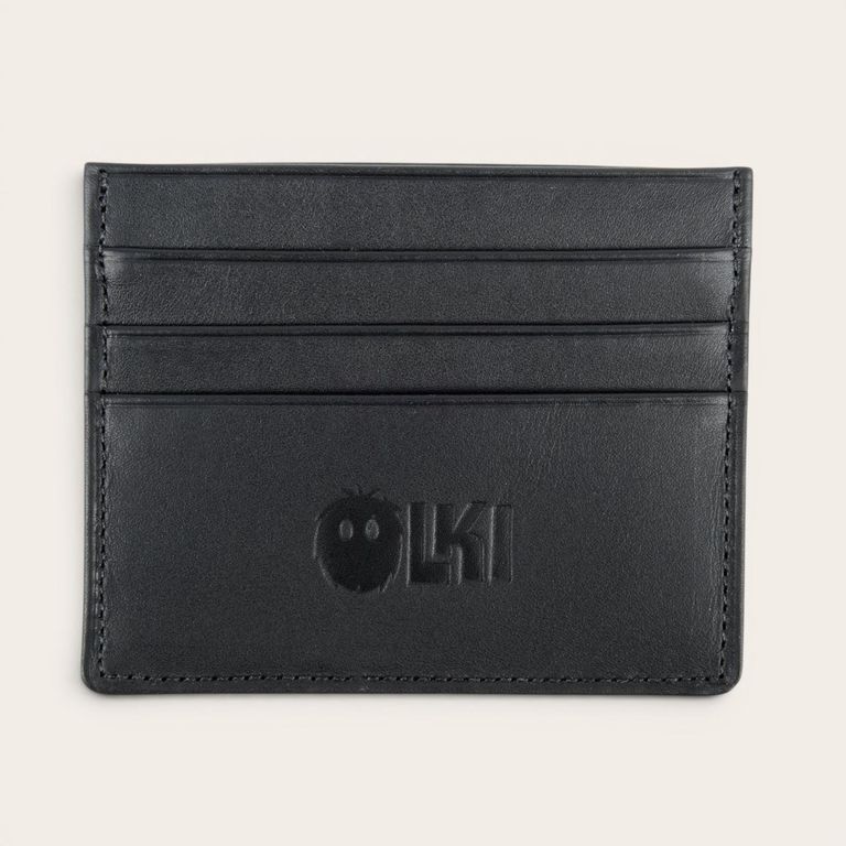 Billetera Tarjetero de Cuero Rapel - Negro Negro TALLA UNICA