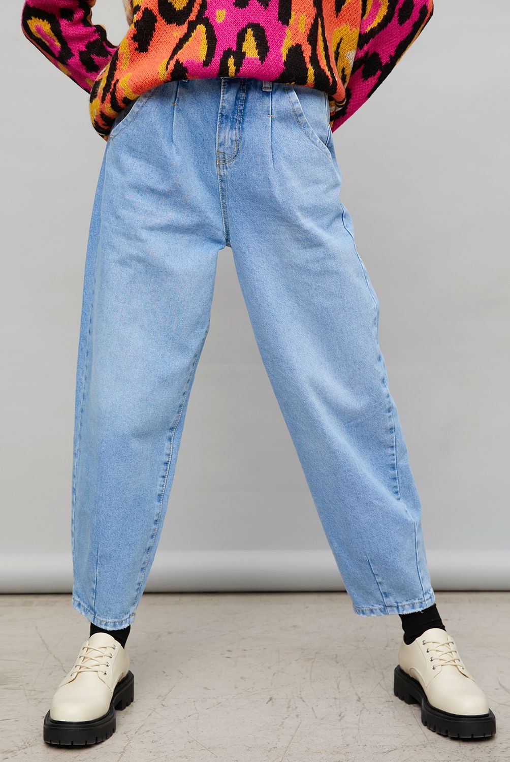 AMERICANINO - Jeans Baggy Tiro Alto Mujer