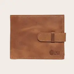 OLKI - Billetera de Cuero con Pasador Lontue - Café