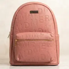 GENERICO - Mochila Mujer Casual Texturada con Bolsillo Frontal y Cierre Metálico