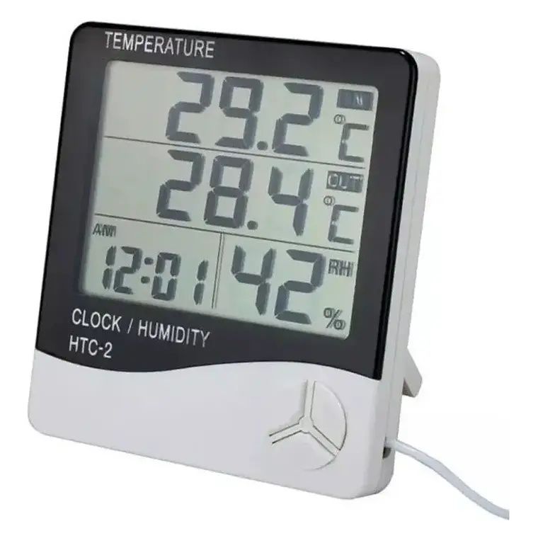 GENERICO Higrómetro con Sonda Externa Reloj Alarma