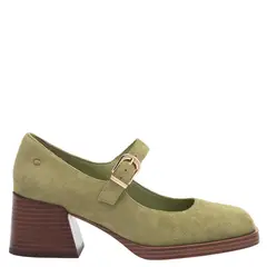 GACEL - Zapato de cuero mujer olivo Louise