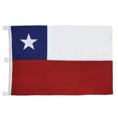 TASBEL - Bandera Chilena Gigante 200x300 Bordada Reforzada Tiras Fechas Patrias