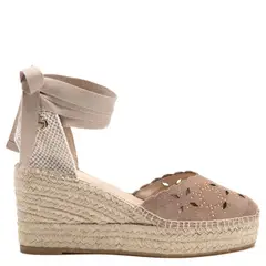 GACEL - Alpargata de cuero mujer taupe Rome