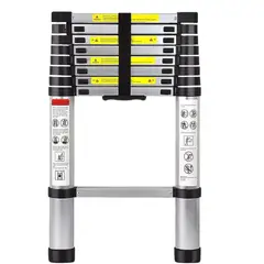GENERICO - ESCALERA TELESCOPICA DE ALUMINIO 2.6MTS 8 PELDAÑOS