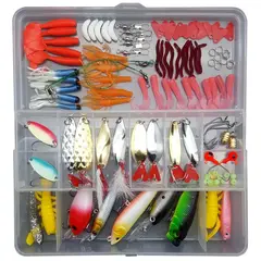 NORPLAT - Kit 101 Piezas Señuelo Cebo Moscas Anzuelos Pesca -
