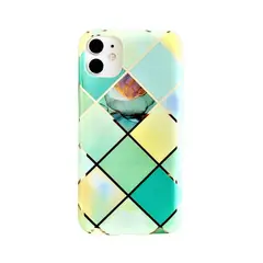 GENERICO - Carcasa/funda compatible con iPhone 11 – Diseño Mármol Verde con Bordes Semitransparentes