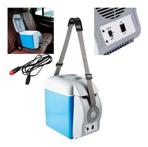 GENERICO Refrigerador portátil compacto de 7.5 litros para automóvil con función de enfri
