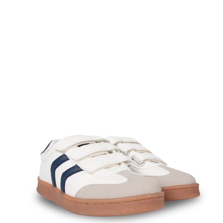 Zapatilla Niño Retro Velcros Ajustables Blanco