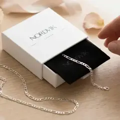 GENERICO - Conjunto Plata Nordvik 925 Cadena 55cm Pulsera 20cm