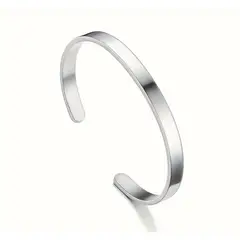 GENERICO - Brazalete Pulsera Unisex Acero Inoxidable Ajustable Luna Plateada Waterproof