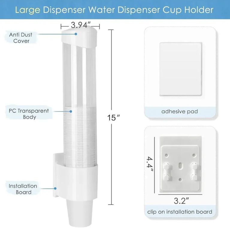 GENERICO Porta Dispensador De Vasos De Papel para 80 Vasos Desechables