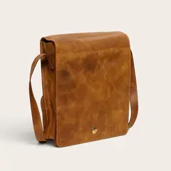 OLKI - Bandolera Bolso de Cuero Unisex Lautaro - Café