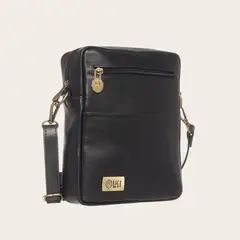 OLKI - Bandolera de Cuero Natural Cautin - Negro