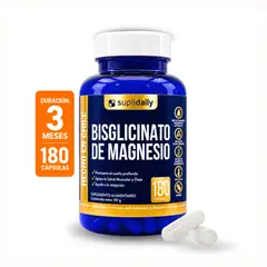 SUPLIDAILY - Bisglicinato Magnesio Quelado 1000mg 180 Cap Sueño Absorcion