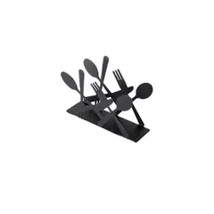 GENERICO - Servilletero de Mesa Vertical de Metal Negro 13.5cm