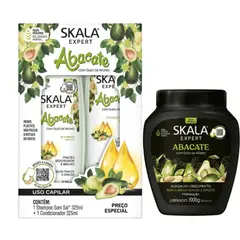 SKALA - Pack Abacate Shampoo + Acondicionador + Mascarilla Capilar Hidratación Intensa