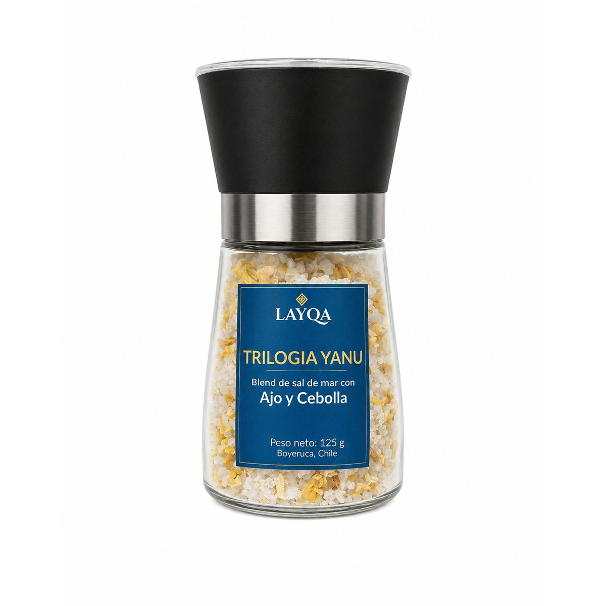 LAYQA - Sal de Mar con Ajo y Cebolla Trilogía Yanu Layqa 125 g