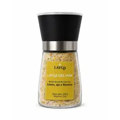 LAYQA - Sal de Mar con Limón, Ajo y Romero del Mar 140 g