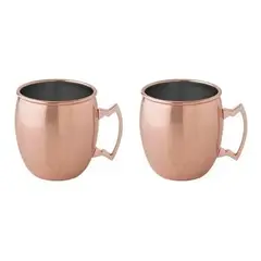 WAYU - Set De 2 Mugs De Cobre Shine Tragos Moscow Mule Mojito Marrón