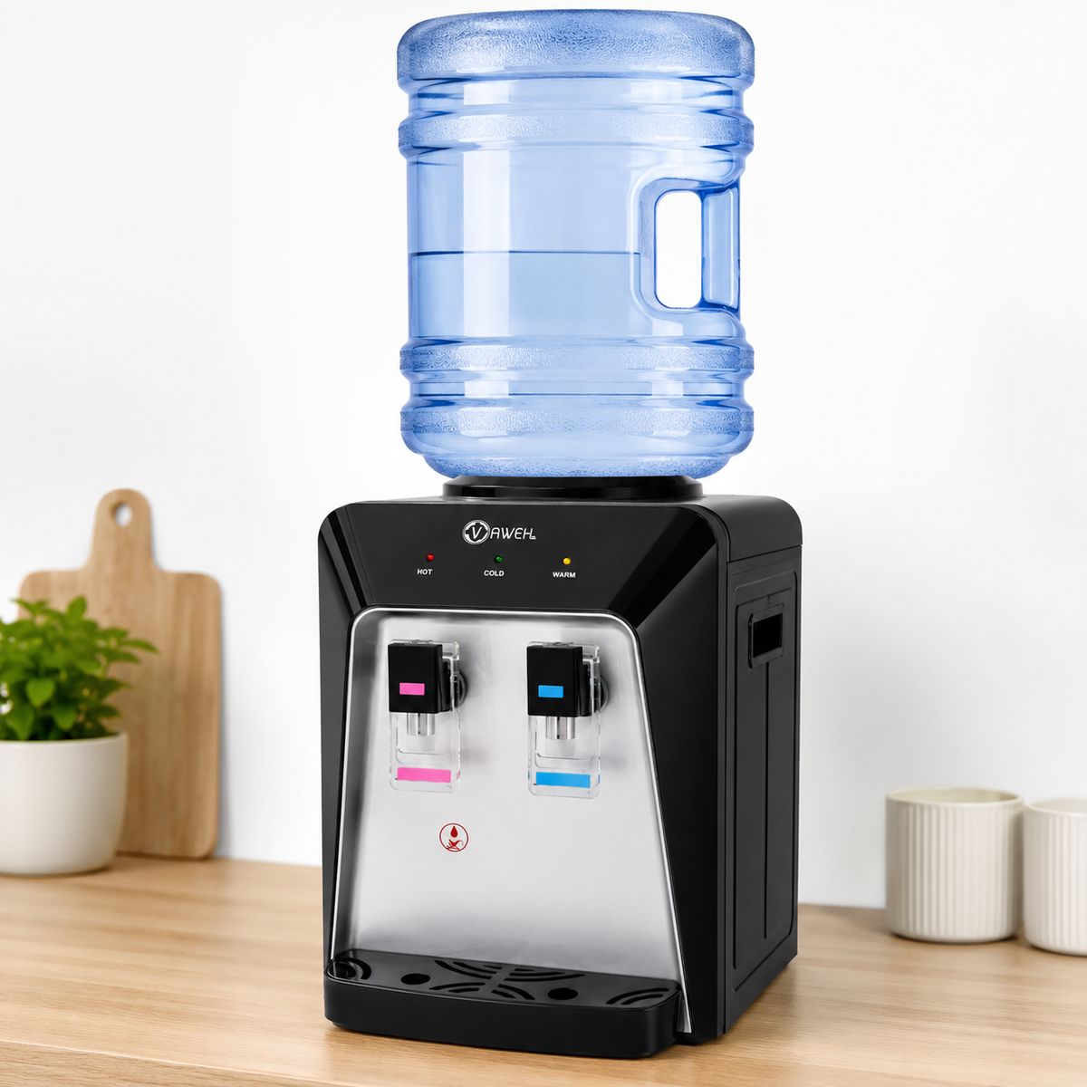 DALI - Dispensador de Agua Sobremesa Fría y Caliente negro plata