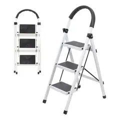 GENERAL - Escalera Plegable Hogar 3 Peldaños Antideslizante Portátil