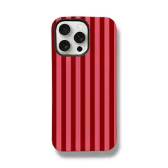 IPALACE PROTECT - Carcasa Aesthetic Chic compatible con iPhone 14 Pro - Cherry Stripe