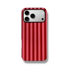 IPALACE PROTECT - Carcasa Aesthetic Chic compatible con iPhone 17 Pro - Cherry Stripe