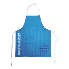 GENERICO - Delantal Parrillero U Catolica Quincho Pechera Cocina Bbq Celeste Liso