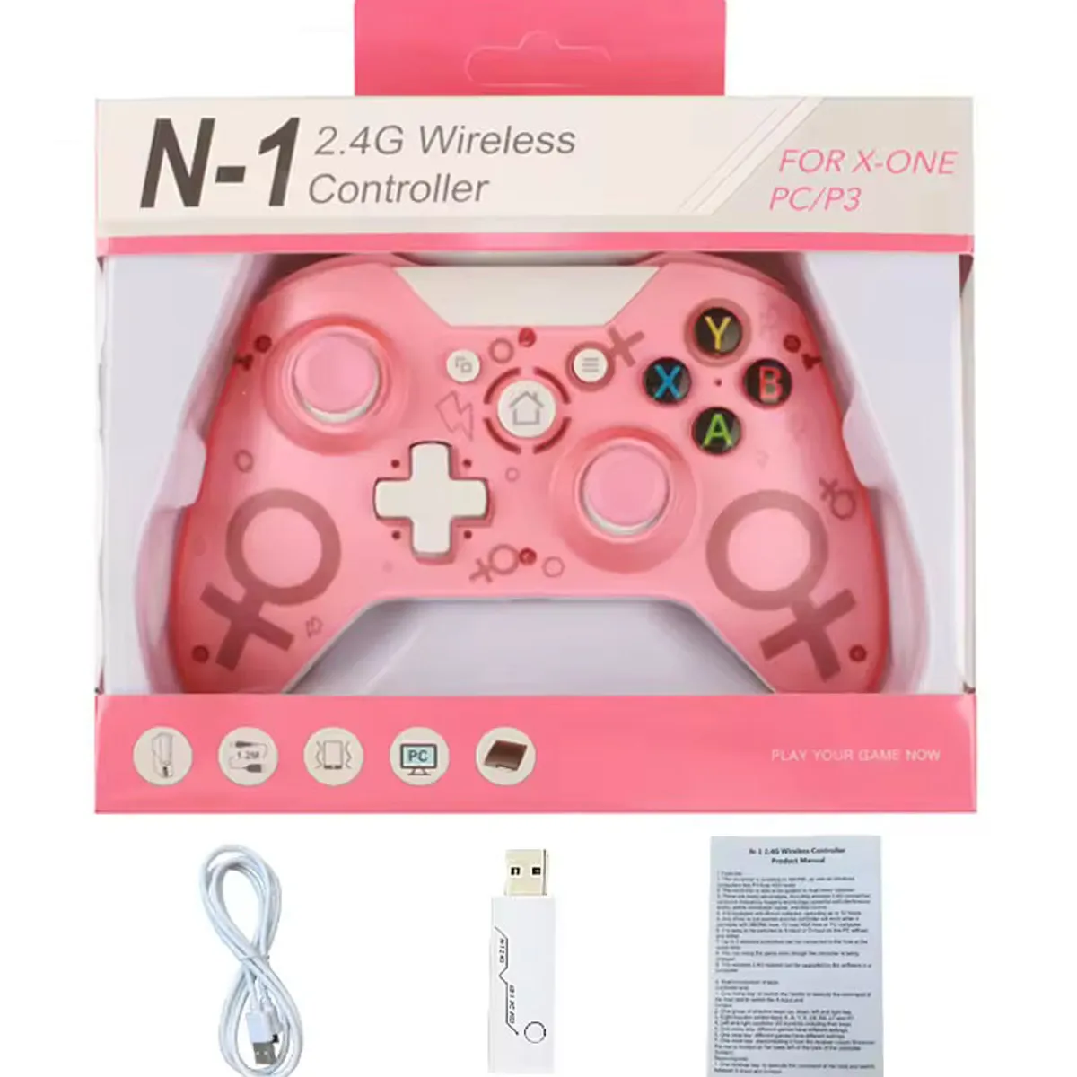 CORRERREY - Mando inalámbrico para Xbox One24 GHz para Xbox One S XP3Windows rosa
