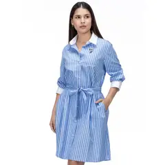 KARL LAGERFELD - Vestido camisero de popelín Ikon Celeste