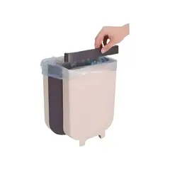 GENERICO - Basurero Plegable Cocina Papelera Ergonómico Puerta Gabinete Color KhakiNegro Labg