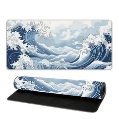 TSKY CHILE SHOPPING - Mouse Pad Gamer XL 90x40 Cm Ola Japonesa Kanagawa Alfombrilla De Raton Antideslizante Escritorio 3mm