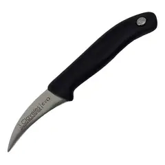 3 CLAVELES - Cuchillo Mondador Evo 6 Cm Acero Inoxidable Hoja Curva Negro