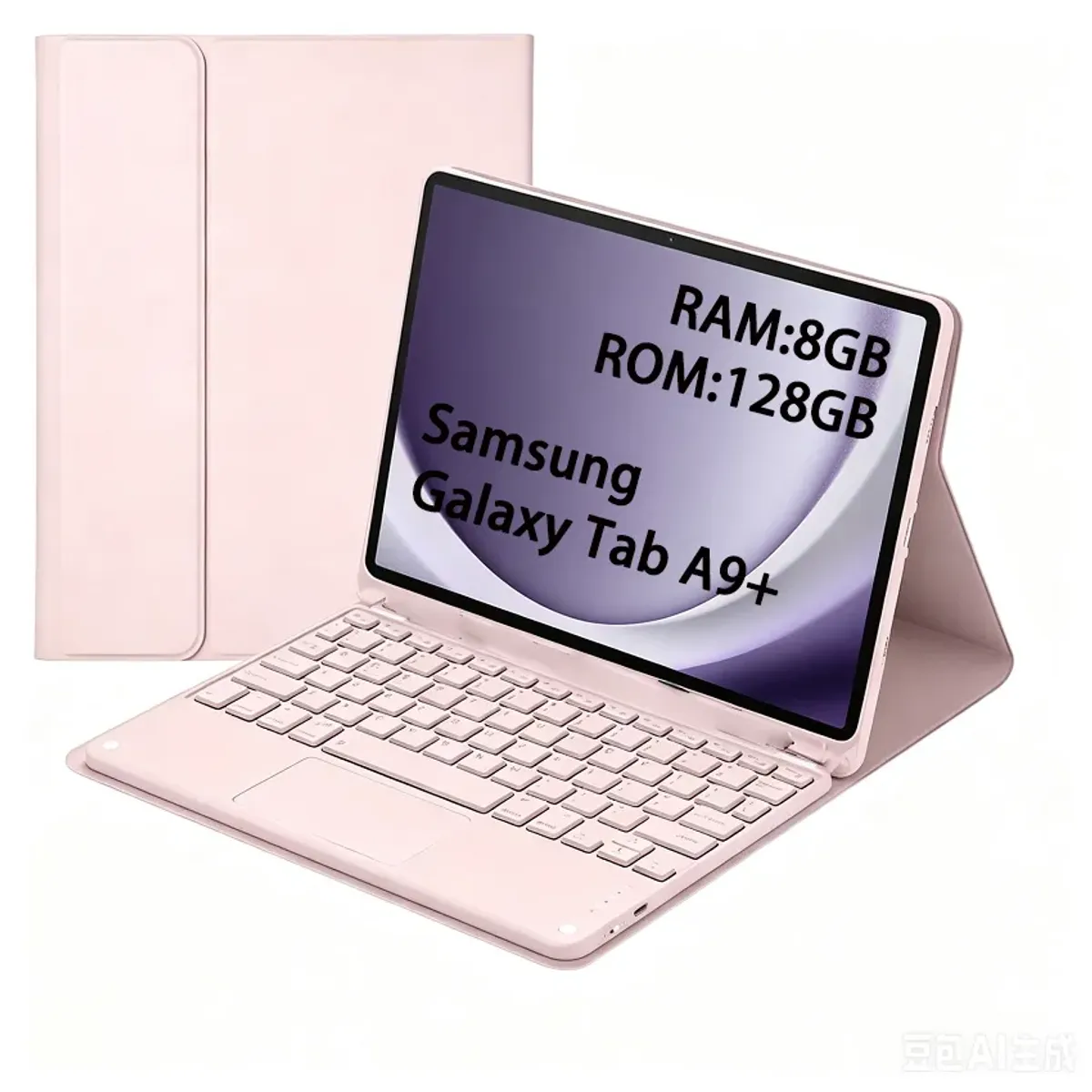 SAMSUNG - Tablet Samsung Galaxy Tab A9+ WIFI 8GB+128GB Gris+Teclado Rosa+Lápiz+Mouse