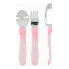 GENERICO - Set De Cubiertos Infantiles Rosa Acero Inoxidable Twistshake Rosa