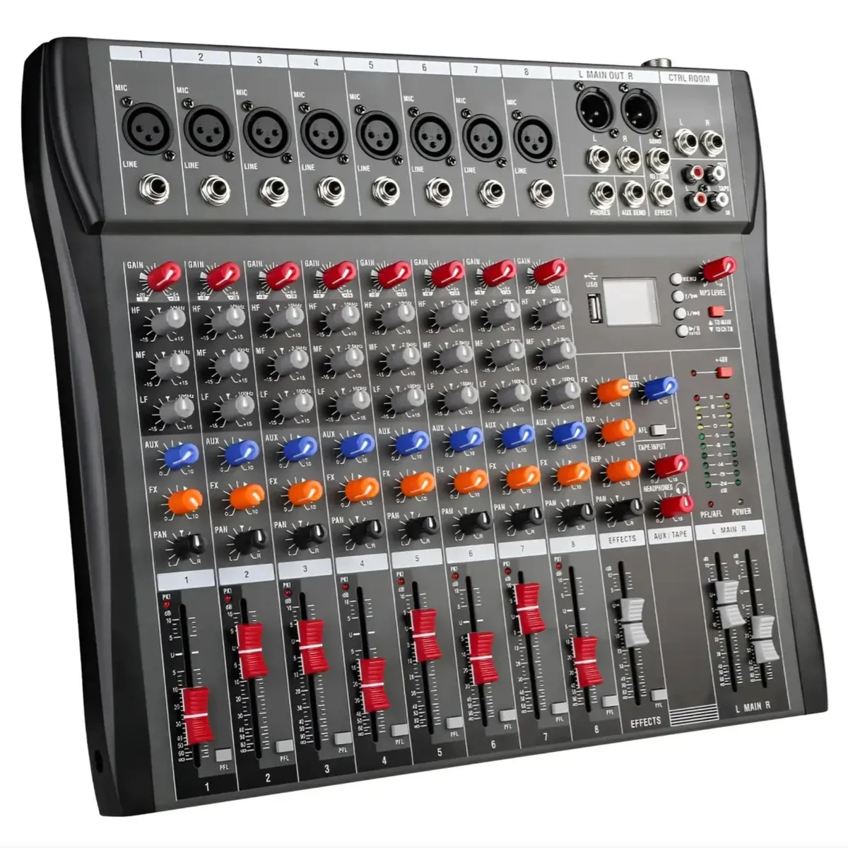 ATURE - Mezcladora Amplificada Consola De Audio 8 Canales Bluetoot