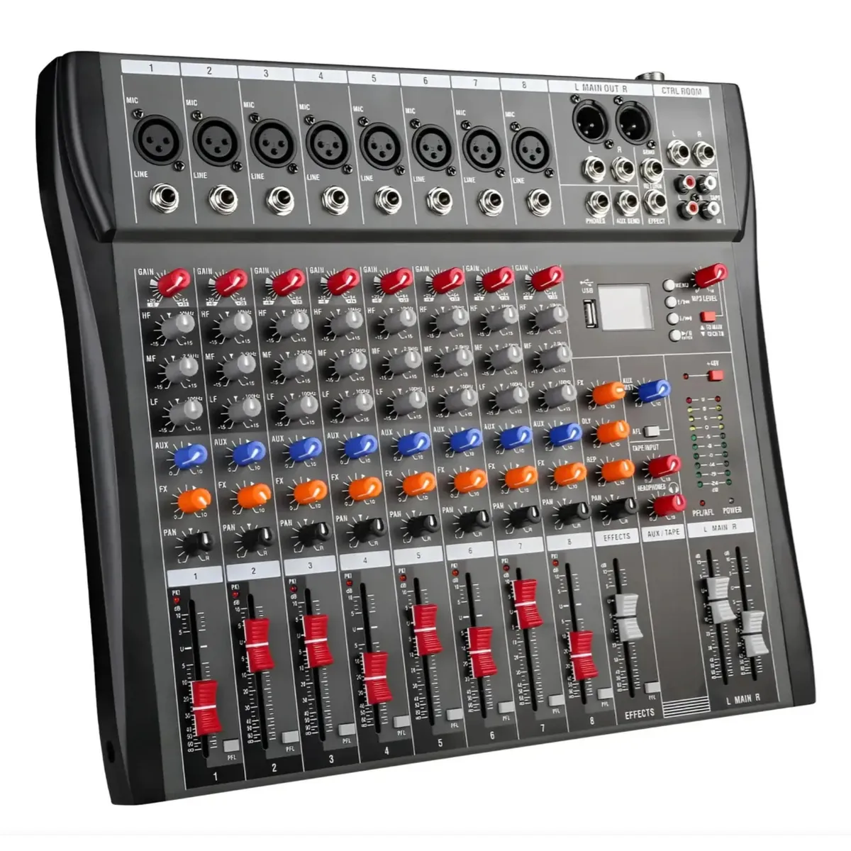 ATURE - Mezcladora Amplificada Consola De Audio 8 Canales Bluetoot