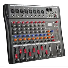 ATURE - Mezcladora Amplificada Consola De Audio 8 Canales Bluetoot