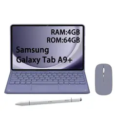 SAMSUNG - Tablet Galaxy Tab A9+ WIFI 4GB+64GB Gris+Teclado Púrpura+Lápiz+Mouse
