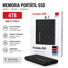 GENERICO - Memoria SSD portatil de 4 TB Negro