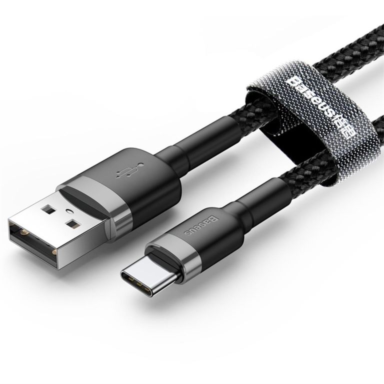 Cafule Cable USB For Type-C 3A 1m Gray+Black
