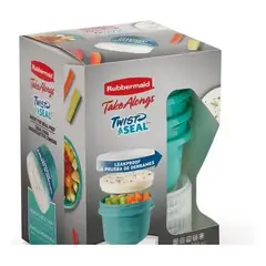 RUBBERMAID - 3 Contenedores De Alimentos Takealongs® Twist & Seal Color Celeste
