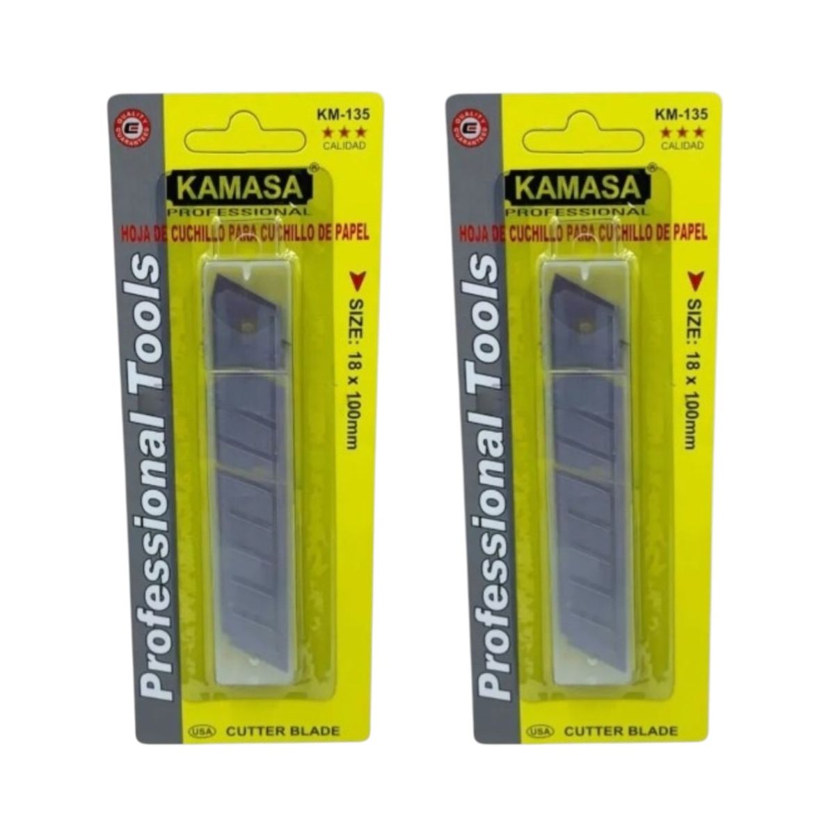 KAMASA - PACK REPUESTO HOJAS PARA CUCHILLO CARTONERO 18 MM 10 PZS