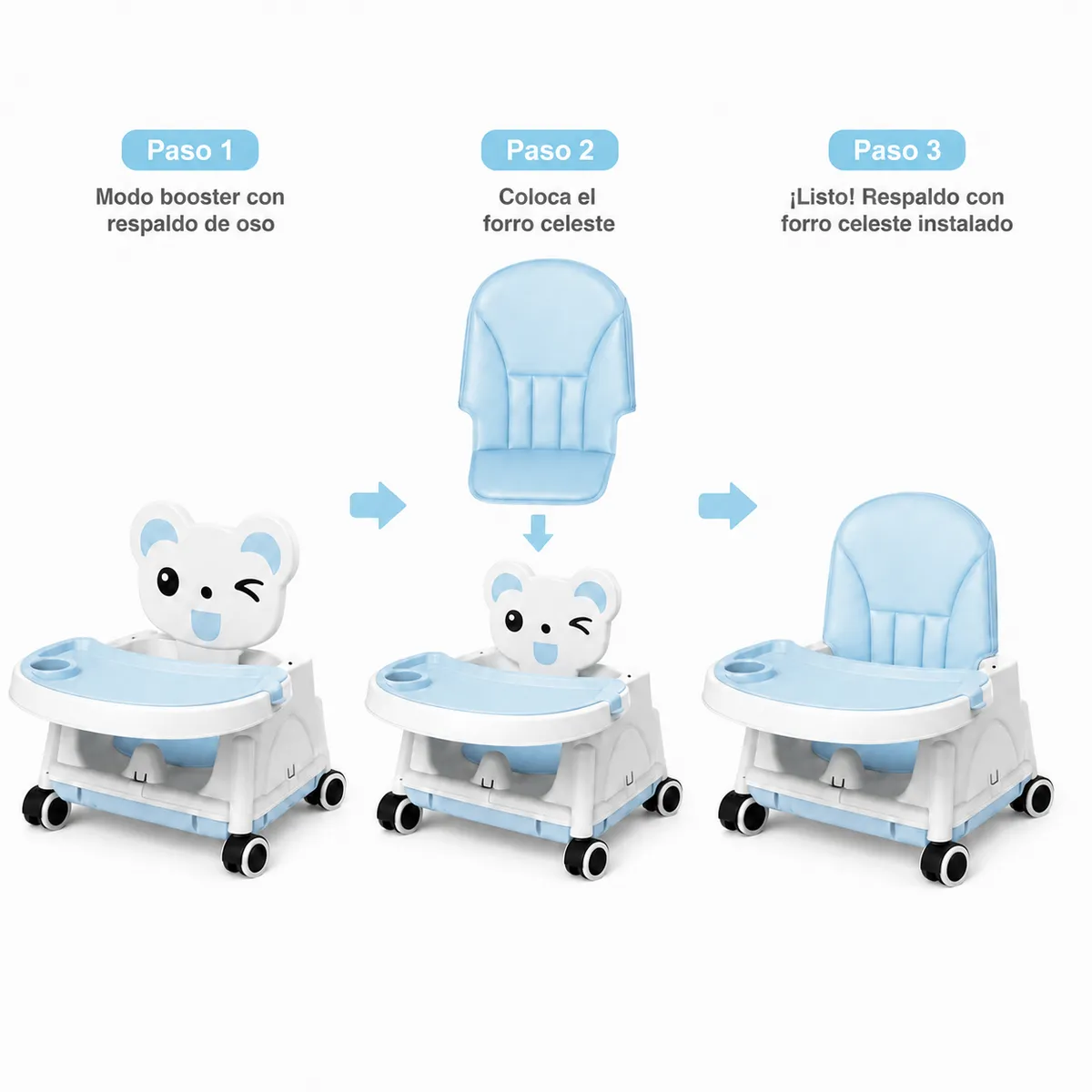 Silla De Comer Asiento Plegable Para Niños 4 En 1, marca DOPA - Foto 2