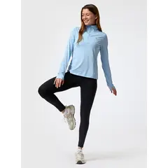 BSOUL - Polerón LS Half Zip Rec Celeste Mujer