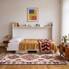 HOGA - Cama Plegable Horizontal 1 Pza Dubái Blanco
