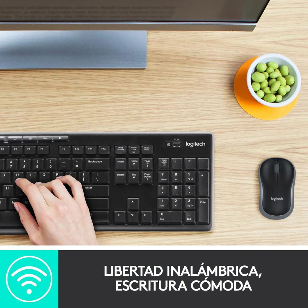LOGITECH - Kit Teclado Y Mouse Inalambrico Logitech Mk270 Color Negro